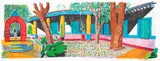 David Hockney, Hotel Acatlán: Second Day, from Moving Focus (T.G. 283, M.C.A.T. 270), 1984-85, Lithograph in colours, on two sheets of TGL handmade paper (as issued), the full sheets
