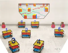 Focus Moving by David Hockney, 2018, Photographic drawing in colours, on wove paper, mounted to shaped Dibond (as issued), the full sheet, offered Sep 2024