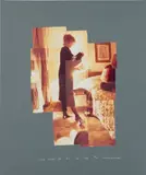 David Hockney, Celia Making Tea, N.Y., Dec. 1982, 1982, Photographic collage, mounted to green board (as issued), the full sheet
