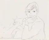 David Hockney, Untitled (Portrait of Johnny), 1979, Pen and ink drawing, on wove paper