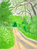 David Hockney, The Arrival of Spring in Woldgate, East Yorkshire in 2011 (twenty eleven) - 16 May, 2011, iPad drawing in colours, printed on four sheets of wove paper, each mounted to Dibond (as issued), the full sheets