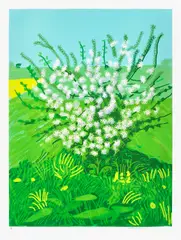 David Hockney, The Arrival of Spring in Woldgate, East Yorkshire in 2011 (twenty eleven) - 30 April, 2011, iPad drawing in colours, printed on wove paper, with full margins