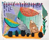 David Hockney, Slow Rise, from Some More New Prints (G. 1626, M.C.A.T. 342), 1993, Lithograph and screenprint in colours, on Arches 88 paper, with full margins