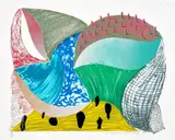 David Hockney, Gorge d'Incre, from Some More New Prints (G. 1624, M.C.A.T. 338), 1993, Lithograph and screenprint in colours, on Arches 88 paper, with full margins