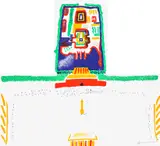 David Hockney, Red Square and the Forbidden City, from China Diary (M.C.A.T. 254), 1982, Lithograph in colours, on Somerset paper, the full sheet folded three times to form four panels (as issued)