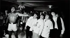 Chris Smith, Ali and The Beatles, 1964, Gelatin silver print, printed later, mounted