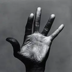 Irving Penn, The Palm of Miles Davis, New York, 1986, Selenium-toned gelatin silver print, printed 1992, mounted
