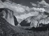 Valley View from Wawona Tunnel, Yosemite National Park, California by Ansel Adams, 1936, Gelatin silver print, mounted, printed later, sold May 2024