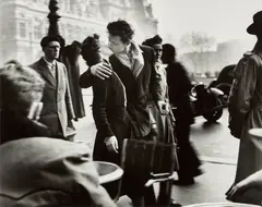 Le Baiser de l'Hôtel de Ville, Paris by Robert Doisneau, 1950, Gelatin silver print, printed 1984, sold May 2024