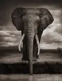Nick Brandt, Elephant Drinking, Amboseli, 2007, Archival pigment print