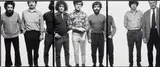 Richard Avedon, The Chicago Seven, 1969, Gelatin silver print triptych, hinged and mounted as one panorama, printed 1975