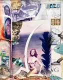 Peter Beard, Margritte Rammé, Living Sculpture for "Tusk", 1976, Unique work, comprising a chromogenic print with blood, ink, affixed newspaper and magazine clippings, gelatin silver prints and a wrapper, executed 1994