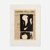 Yannis Kounellis, Edizione notturna (from the For Joseph Beuys portfolio), 1987, screenprint and newspaper collaged on Arches