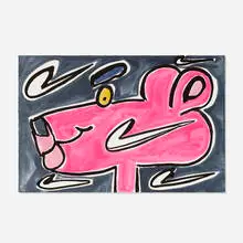 Katherine Bernhardt, Nike Panther, 2019, lithograph in colors