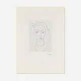 Henri Matisse, Jeune femme avec un plastron de lingerie, 1946, etching on chine collé on Pur Fil du Marais