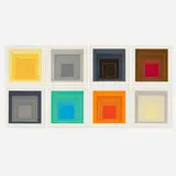 Josef Albers, White Lines Squares sample portfolio, 1967, lithograph in colors