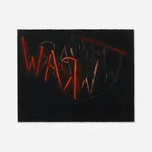 Bruce Nauman, Raw-War, 1971, lithograph in colors