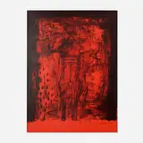 Rufino Tamayo, Mujer Con Brazos Altos en Rojo (Affiche Avant Lettre) (from the Mujeres portfolio), 1969, lithograph in colors