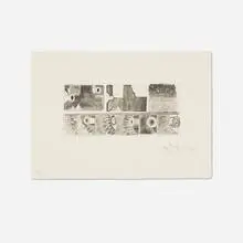 Jasper Johns, Untitled (from the Artists for Obama portfolio), 2008, hard-ground etching, spitbite aquatint on Hahnemühle Copperplate