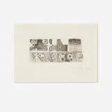 Jasper Johns, Untitled (from the Artists for Obama portfolio), 2008, hard-ground etching, spitbite aquatint on Hahnemühle Copperplate
