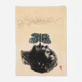 Kiki Smith, Moth, 1996, woodcut with hand-coloring, glitter and layered collage