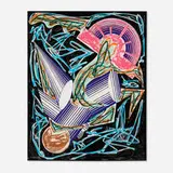 Frank Stella, Frontispiece (from Illustrations after El Lissitzky's Had Gadya), 1984, lithograph and screenprint in colors with hand-coloring on wove paper