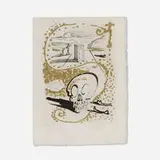 Insomnie (from the Les Amours jaunes portfolio) by Salvador Dalí, 1974, etching with hand-coloring and gilding on Japon, sold Sep 2025