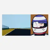 Oliver / Helmet (from the Imagine You Are Driving (Fast) portfolio) by Julian Opie, 2002, lambda print on Fujicolour photographic paper, sold Sep 2025