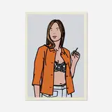 Julian Opie, Ruth Smoking (from Twenty Six Portraits), 2006, screenprint in colors