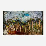 Jim Dine, Running Hammers in a Landscape, 1987, screenprint, etching and aquatint in colors with hand-coloring on Arches