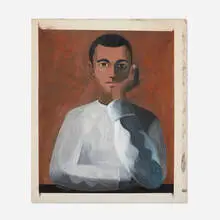 Marion Sampler, Portrait, gouache on illustration board