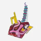 Elizabeth Murray, Foot Stairs Dog, 2001, watercolor on paper construction