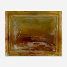 Richard Hambleton, Landscape, 1997, aluminum paint, high gloss varnish and silver on Masonite in artist's painted frame