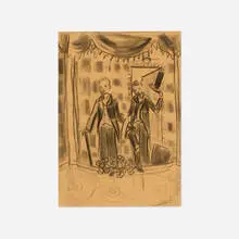 Elizabeth Peyton, Untitled (Barenboim and Bosie), 1993, charcoal on paper