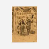 Elizabeth Peyton, Untitled (Barenboim and Bosie), 1993, charcoal on paper