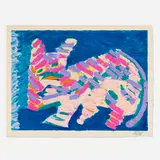 Karel Appel, Resting Cat (from the Cats portfolio), 1978, screenprint in colors on Japon
