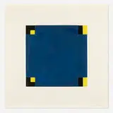 Harvey Quaytman, Untitled (Blue/Yellow), 1988, aquatint and screenprint in colors with glass beads