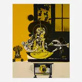 Graham Sutherland, La tour des oiseaux (from An American portrait 1776-1976 portfolio), 1974, lithograph in colors on Japon