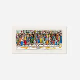 James Rizzi, In Line, 1988, 3-D screenprint and offset lithograph in colors with hand-colored additions