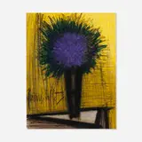 Bernard Buffet, The Purple Bouquet of Flowers, 1967, lithograph in colors