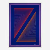 Richard Anuszkiewicz, Reflections VI - Deep Blue (from the Reflections series), 1979, screenprint with hand-painted acrylic on Masonite