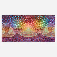 Alex Grey, Net of Being, 2023, screenprint in colors on holographic paper