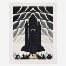 Roger Brown, Cathedrals of Space, 1983, lithograph and screenprint in colors