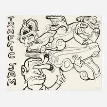 Peter Saul, Traffic Jam, 2022, lithograph on Somerset