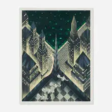Robert Hoppe, Champagne for Madame, lithograph in colors