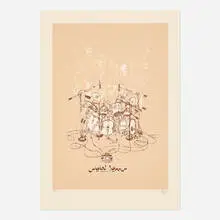 David Choe, Drum Set, 2007, screenprint in colors