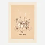 David Choe, Drum Set, 2007, screenprint in colors
