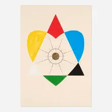 The Balance of Love and Work Produces Energy by Jonathan Borofsky, 1994, screenprint in colors with gold leaf on Fabriano, sold Mar 2026
