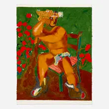 Sandro Chia, Untitled (from the Ten Masterprints portfolio), 1989, carborundum with hand-coloring on handmade paper