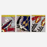 Roy Lichtenstein, As I Opened Fire III (triptych), 1966, offset lithograph in colors